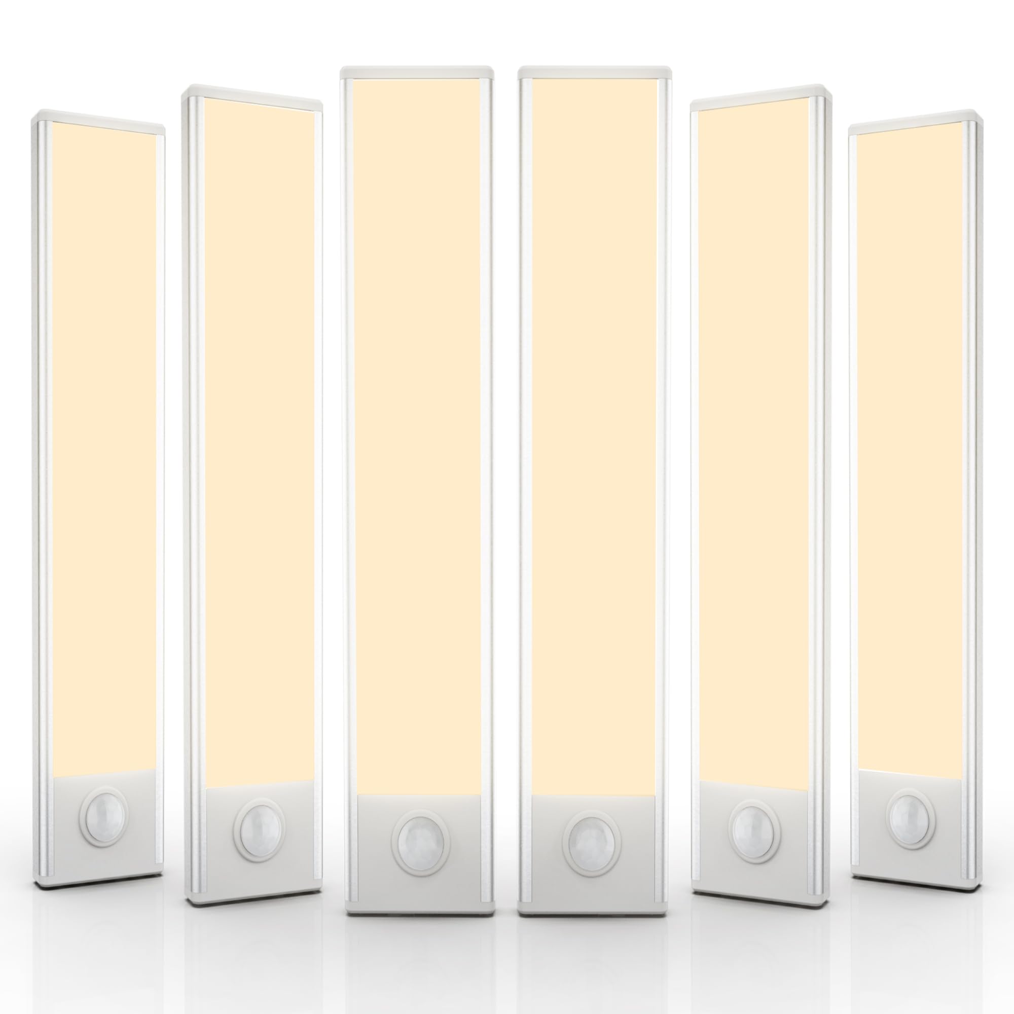 6 Pack Under Cabinet Lights Wireless, 32 LED Motion Sensor Light Indoor Rechargeable Magnetic Closet Lights Battery Operated, Under Counter Lights for Kitchen, Wardrobe, Hallway, Stairs